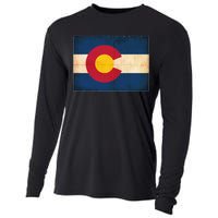 Denver Flag Grunge Colorado Cooling Performance Long Sleeve Crew