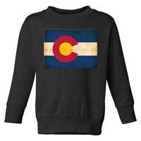 Denver Flag Grunge Colorado Toddler Sweatshirt