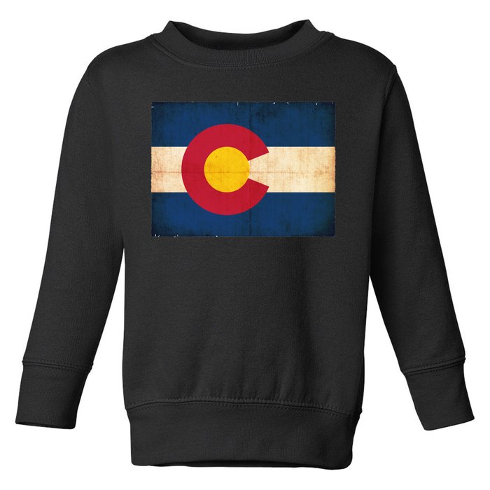 Denver Flag Grunge Colorado Toddler Sweatshirt