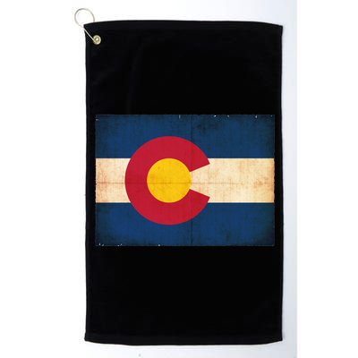 Denver Flag Grunge Colorado Platinum Collection Golf Towel