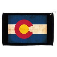 Denver Flag Grunge Colorado Grommeted Golf Towel