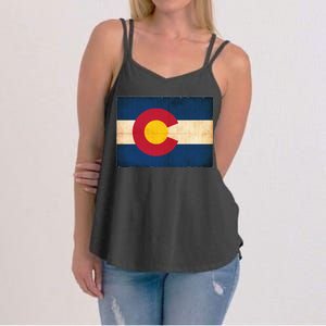 Denver Flag Grunge Colorado Women's Strappy Tank