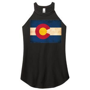 Denver Flag Grunge Colorado Women's Perfect Tri Rocker Tank