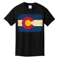 Denver Flag Grunge Colorado Kids T-Shirt