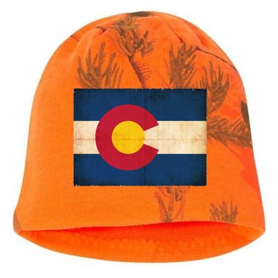 Denver Flag Grunge Colorado Kati - Camo Knit Beanie