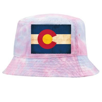 Denver Flag Grunge Colorado Tie-Dyed Bucket Hat