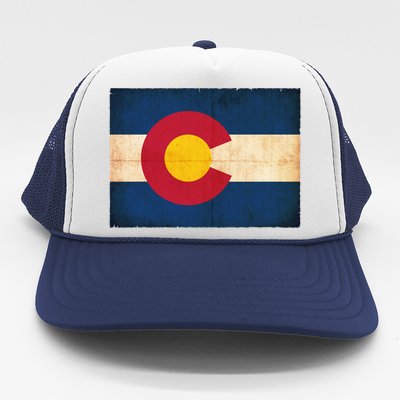 Denver Flag Grunge Colorado Trucker Hat