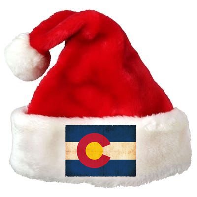 Denver Flag Grunge Colorado Premium Christmas Santa Hat