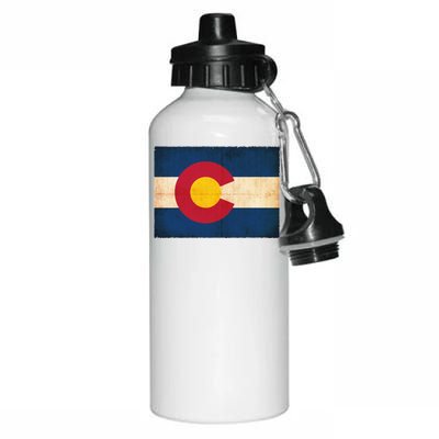 Denver Flag Grunge Colorado Aluminum Water Bottle