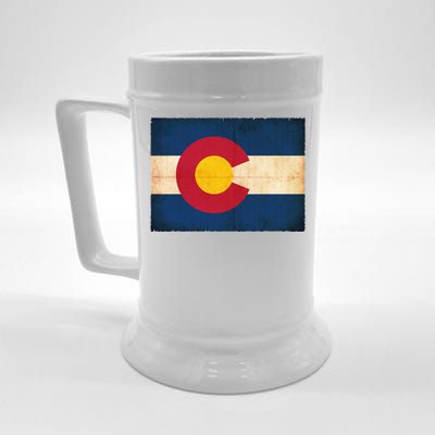 Denver Flag Grunge Colorado Beer Stein