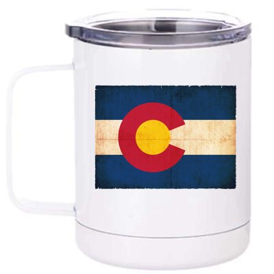 Denver Flag Grunge Colorado 12 oz Stainless Steel Tumbler Cup