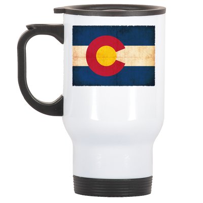 Denver Flag Grunge Colorado Stainless Steel Travel Mug