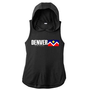 Denver The Mile High City Ladies PosiCharge Tri-Blend Wicking Draft Hoodie Tank