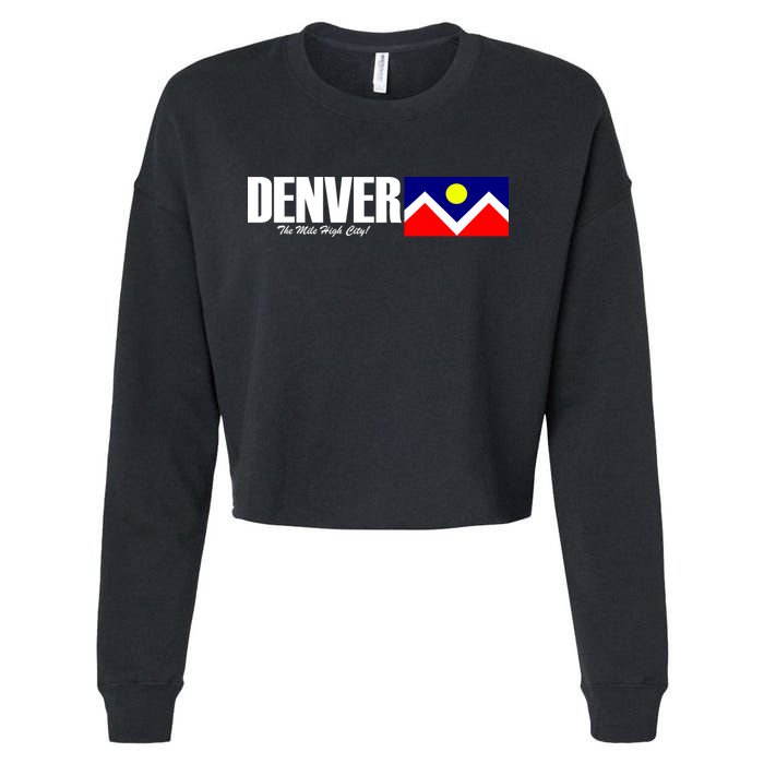 Denver The Mile High City Cropped Pullover Crew
