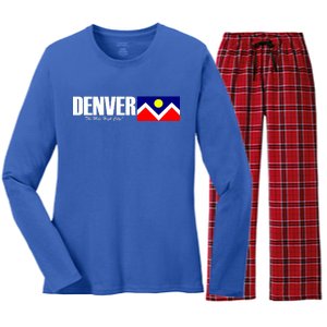 Denver The Mile High City Women's Long Sleeve Flannel Pajama Set 