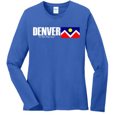 Denver The Mile High City Ladies Long Sleeve Shirt