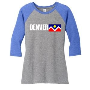 Denver The Mile High City Women's Tri-Blend 3/4-Sleeve Raglan Shirt