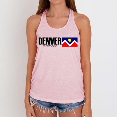 Denver The Mile High City Women's Knotted Racerback Tank