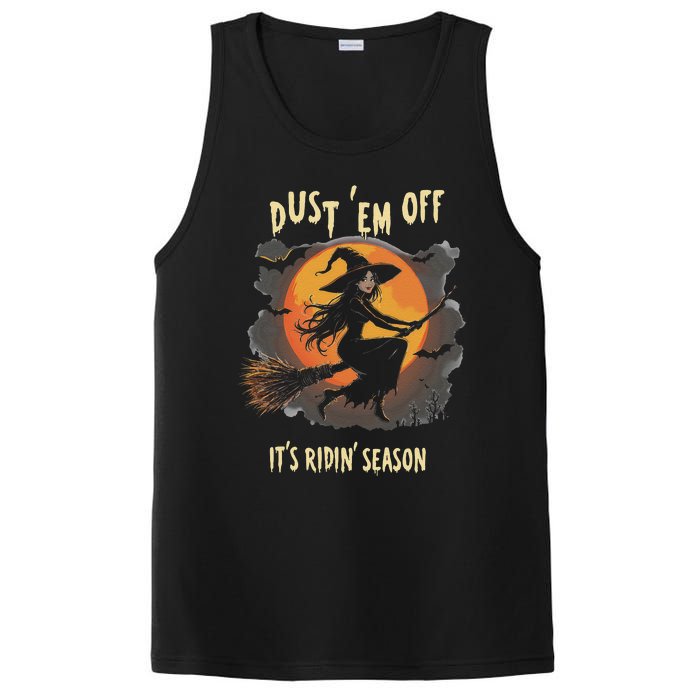 Dust Em Off Ladies ItS Ridin Season Halloween Witch Women PosiCharge Competitor Tank