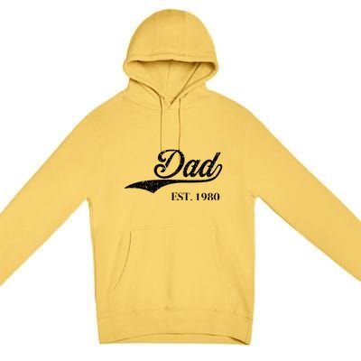 Dad Est.1980 Perfect FatherS Day Great Gift Love Daddy Dear Premium Pullover Hoodie