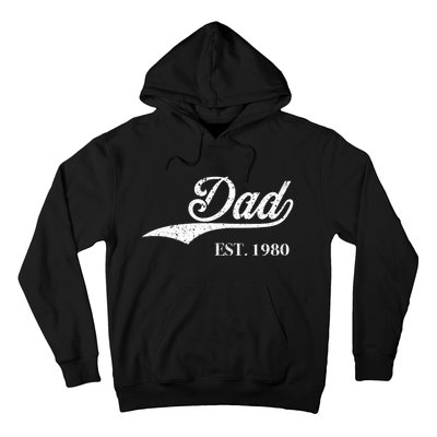 Dad Est.1980 Perfect FatherS Day Great Gift Love Daddy Dear Hoodie