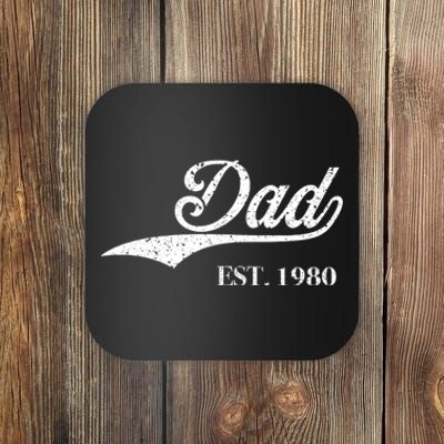 Dad Est.1980 Perfect FatherS Day Great Gift Love Daddy Dear Coaster