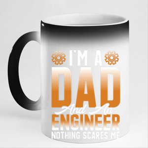 Dad Engineer Profession Quotes Gift 11oz Black Color Changing Mug