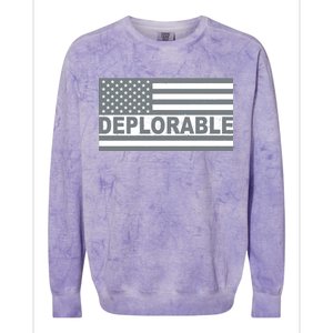 Deplorable American USA Flag Colorblast Crewneck Sweatshirt