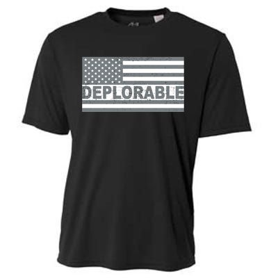 Deplorable American USA Flag Cooling Performance Crew T-Shirt