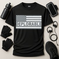 Deplorable American USA Flag Cooling Performance Crew T-Shirt