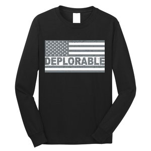 Deplorable American USA Flag Long Sleeve Shirt