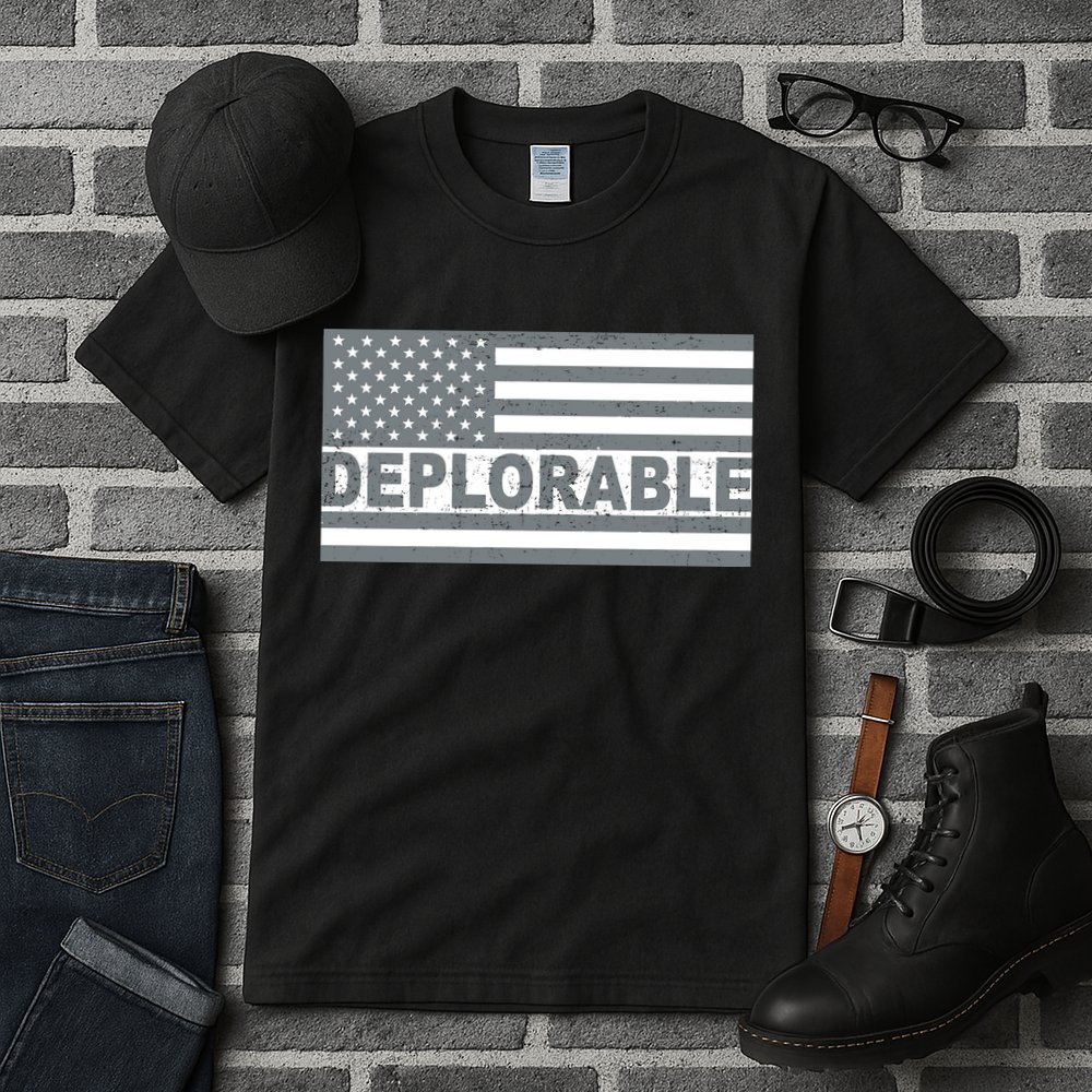 Deplorable American USA Flag Tall T-Shirt