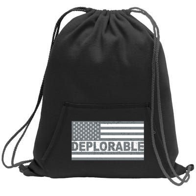 Deplorable American USA Flag Sweatshirt Cinch Pack Bag