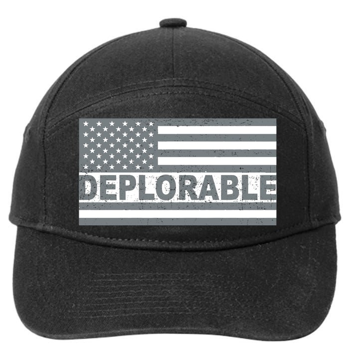 Deplorable American USA Flag 7-Panel Snapback Hat