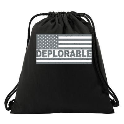 Deplorable American USA Flag Drawstring Bag