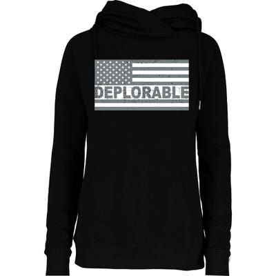 Deplorable American USA Flag Womens Funnel Neck Pullover Hood