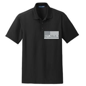 Deplorable American USA Flag Dry Zone Grid Polo