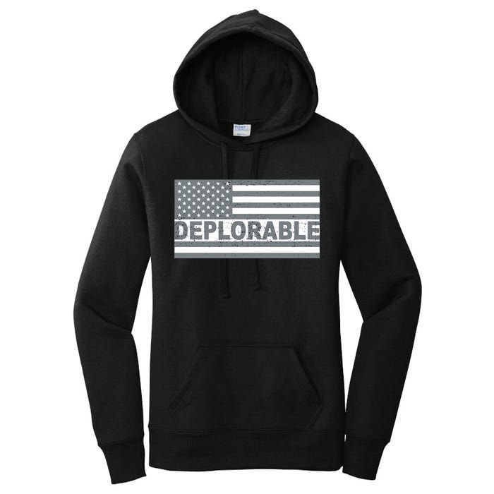 Deplorable American USA Flag Women's Pullover Hoodie