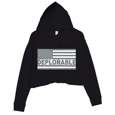 Deplorable American USA Flag Crop Fleece Hoodie