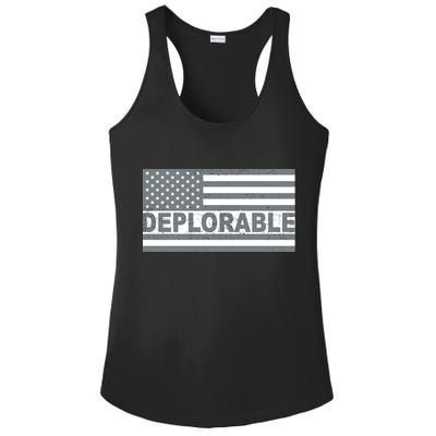 Deplorable American USA Flag Ladies PosiCharge Competitor Racerback Tank