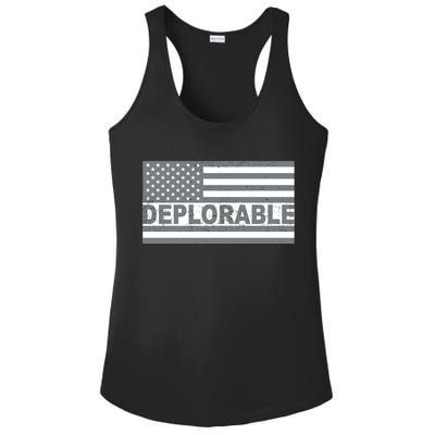 Deplorable American USA Flag Ladies PosiCharge Competitor Racerback Tank