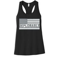 Deplorable American USA Flag Women's Racerback Tank