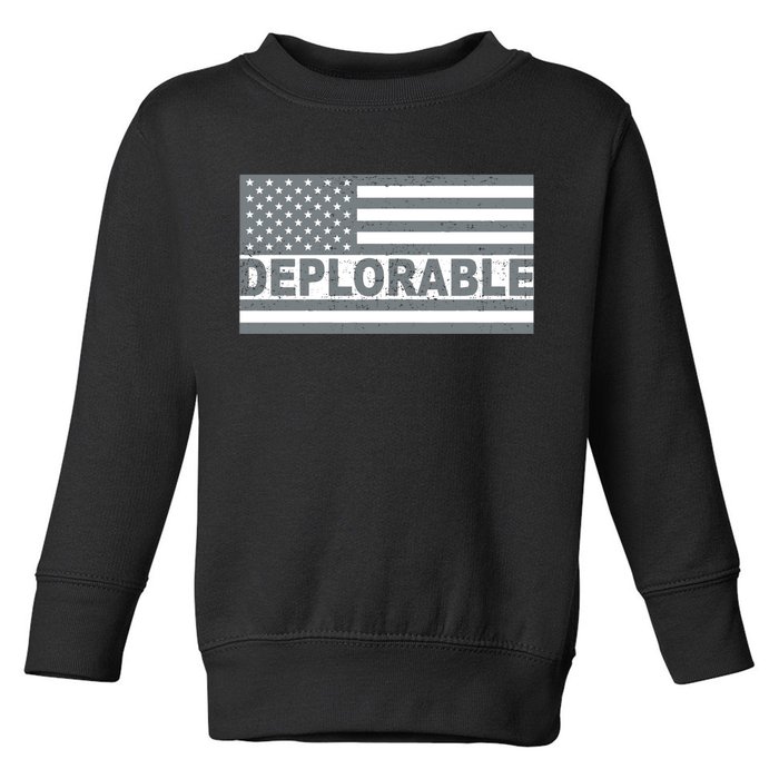 Deplorable American USA Flag Toddler Sweatshirt