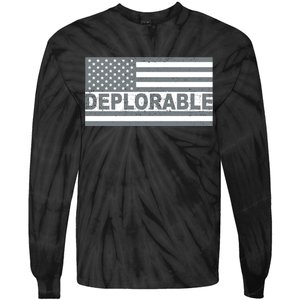 Deplorable American USA Flag Tie-Dye Long Sleeve Shirt