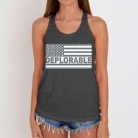 Deplorable American USA Flag Women's Knotted Racerback Tank