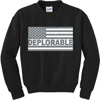 Deplorable American USA Flag Kids Sweatshirt