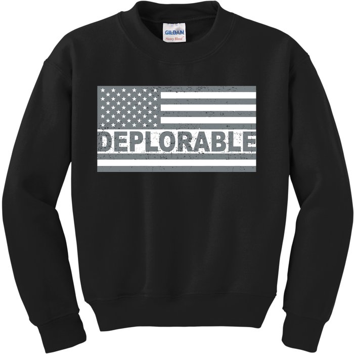 Deplorable American USA Flag Kids Sweatshirt