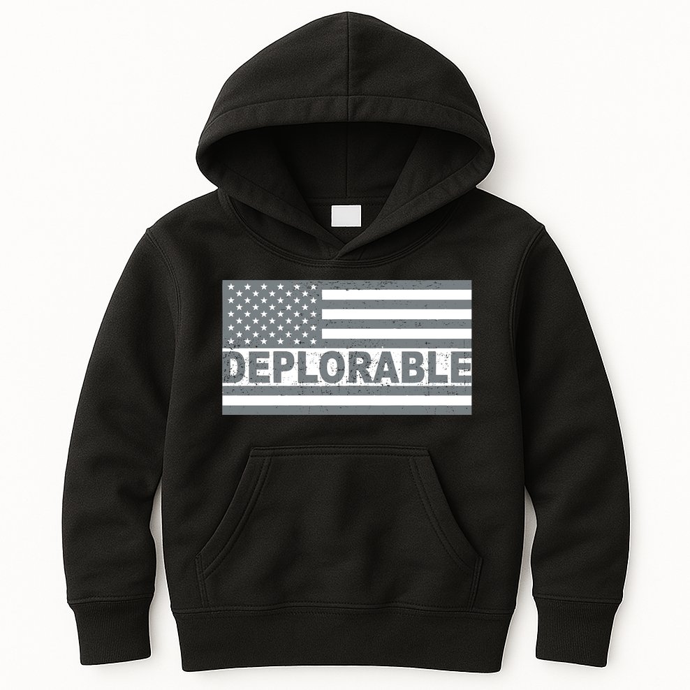 Deplorable American USA Flag Kids Hoodie