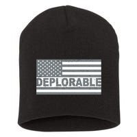 Deplorable American USA Flag Short Acrylic Beanie