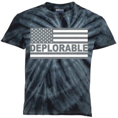 Deplorable American USA Flag Kids Tie-Dye T-Shirt